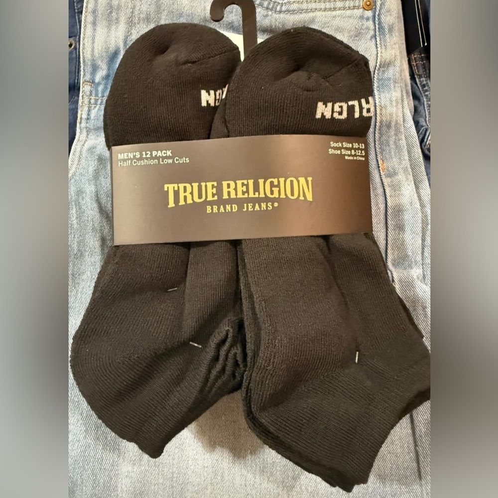 True Religion Men's Black Socks 12-Pack